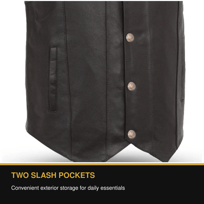 Eagle Gun Runner Tall leather vest two slash pockets benefit