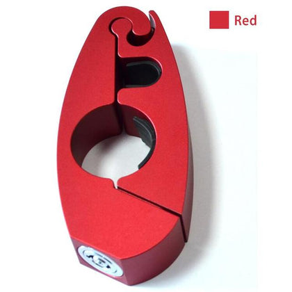 Red motorcycle handlebar front brake lever lock