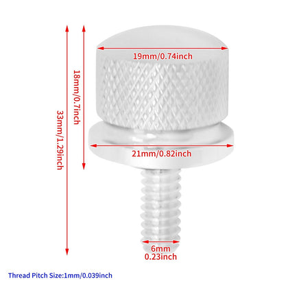 Chrome Harley seat screw dimension reference