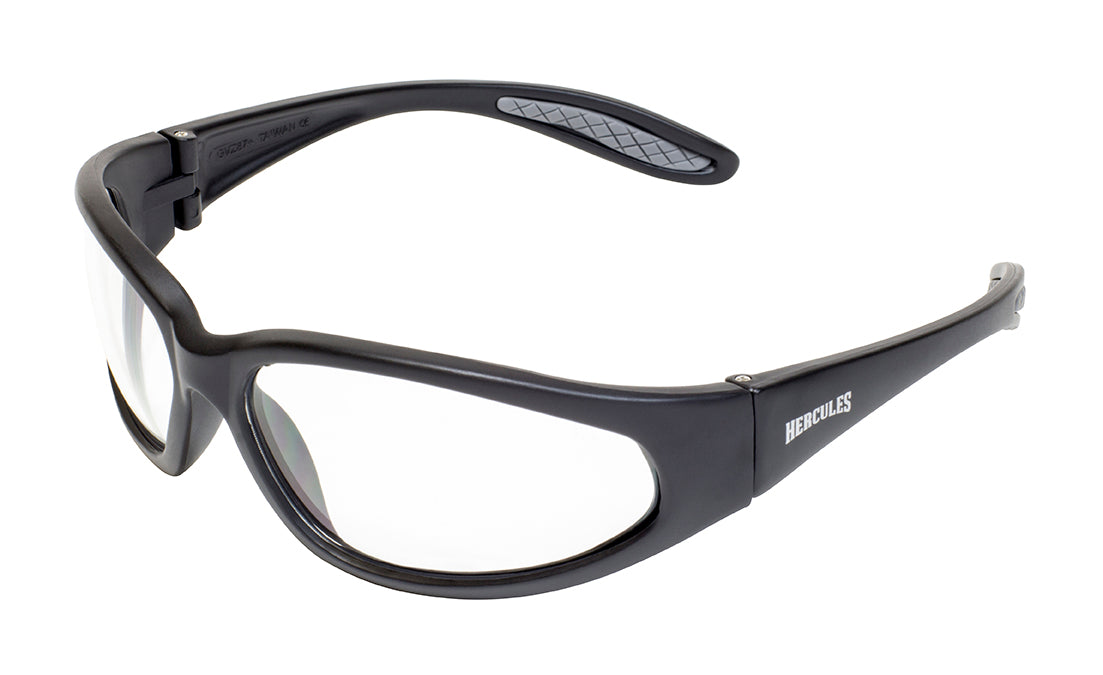 Hercules 24 Clear To Smoke: NEW PHOTOCHROMIC LENSES
MOTORCYCLE SAFETY SUNGLASSES

Meets ANSI Z87