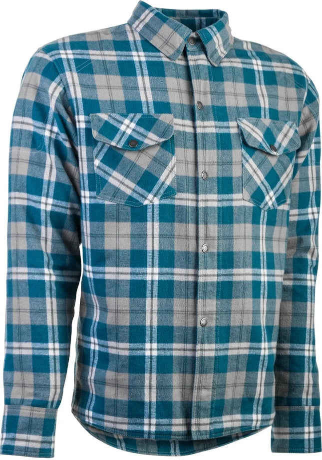 Highway 21 Marksman Flannel Grey/Blue front view