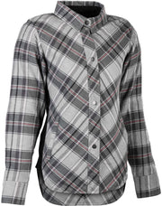 Highway 21 Women's Rogue Flannel, Pink/Grey, front view