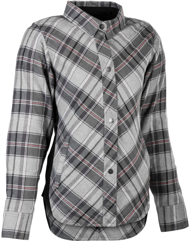 Highway 21 Women's Rogue Flannel, Pink/Grey, front view
