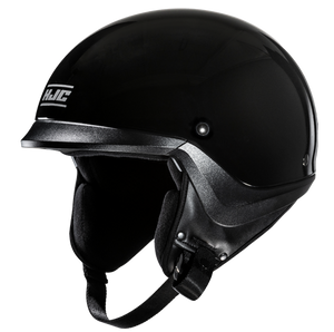 HJC C20 Solid Gloss Black half helmet - side view