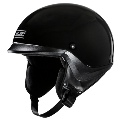 HJC C20 Solid Gloss Black half helmet - side view