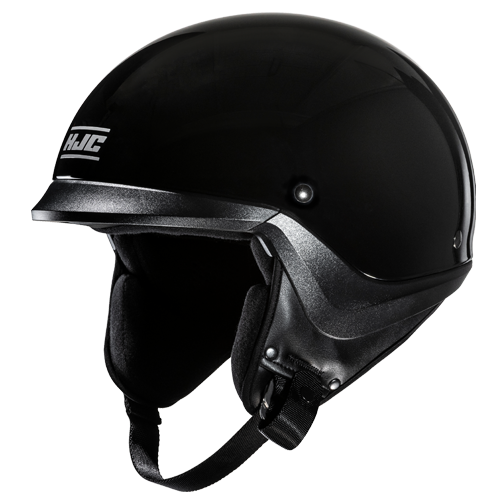 HJC C20 Solid Gloss Black half helmet - side view
