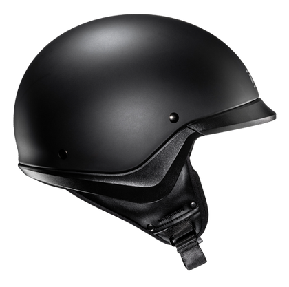 HJC C20 Solid Matte Black half helmet - detail view