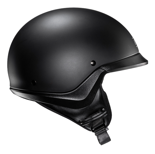 HJC C20 Solid Matte Black half helmet - detail view