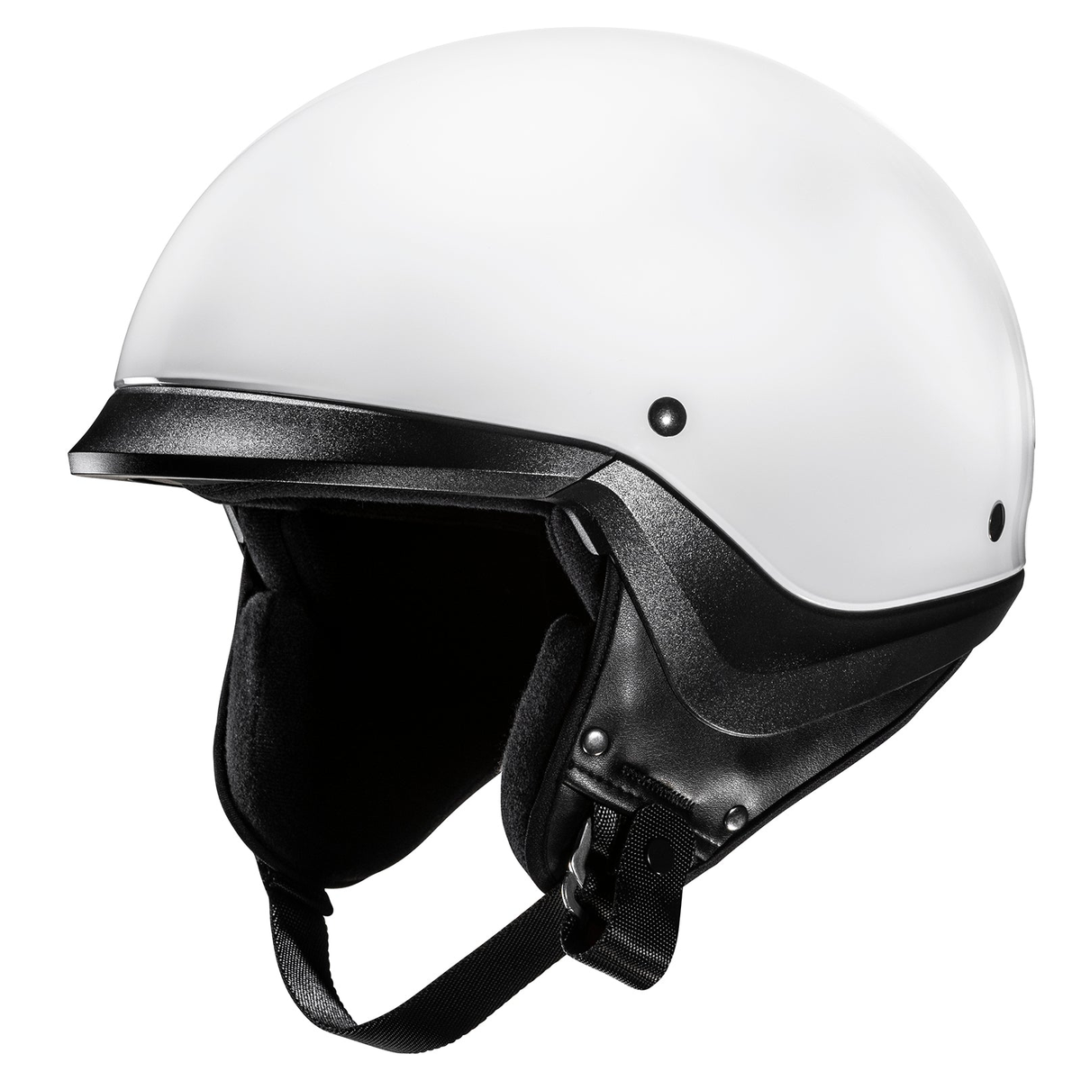 HJC C20 Solid Pearl White half helmet - side view