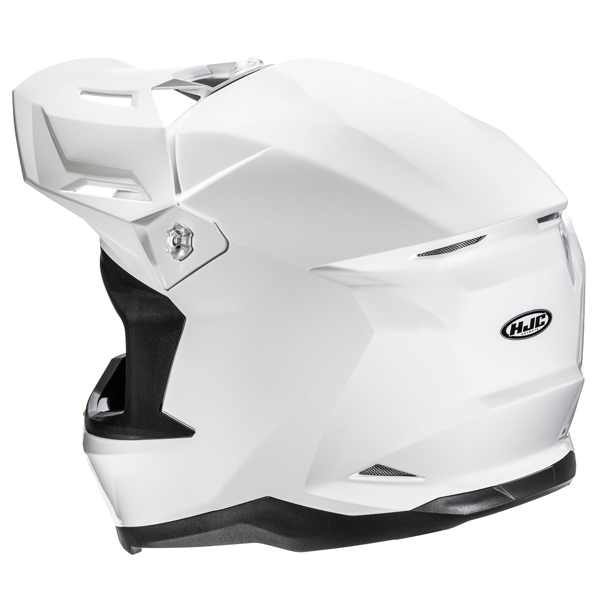 HJC C50 Pearl White rear three-quarter view