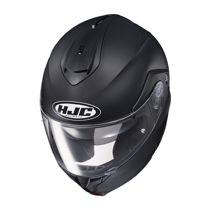 HJC C91 modular helmet in matte black, front three-quarter view