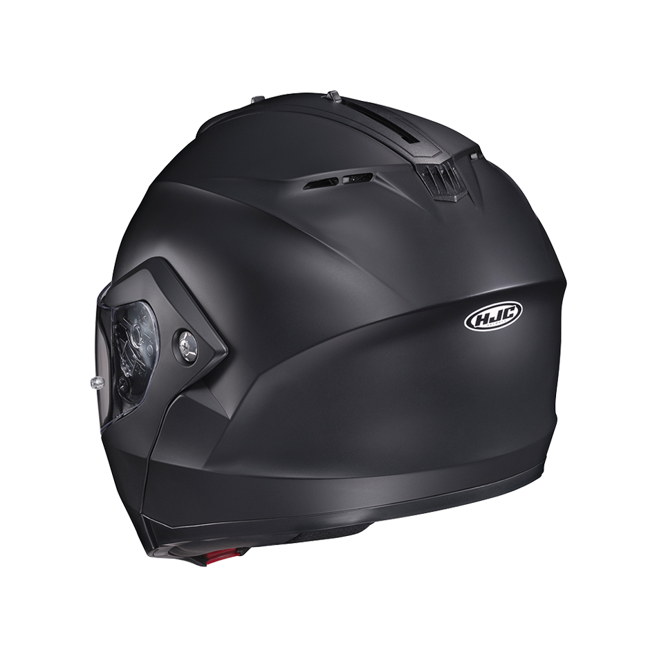 HJC C91 modular helmet in matte black, rear view