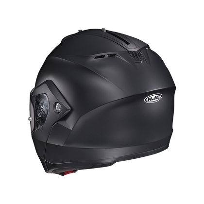 HJC C91 modular helmet in matte black, rear view