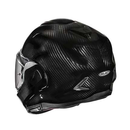 HJC F100 Carbon Gloss Black modular helmet rear right view
