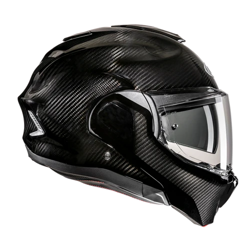 HJC F100 Carbon Gloss Black modular helmet right side view