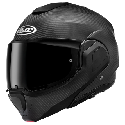 HJC F100 Carbon Matte Black modular helmet left front view