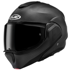 HJC F100 Carbon Matte Black modular helmet left front view