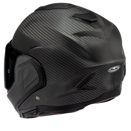 HJC F100 Carbon Matte Black modular helmet rear right view
