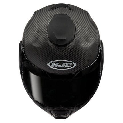 HJC F100 Carbon Matte Black modular helmet top front view