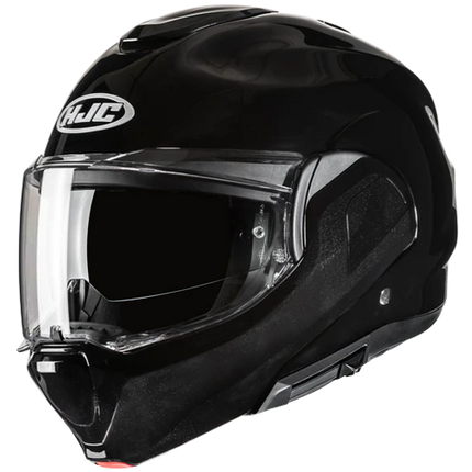 HJC F100 Solid helmet in Gloss Black, front three-quarter view