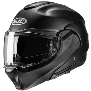 HJC F100 Solid helmet in Matte Black, front three-quarter view