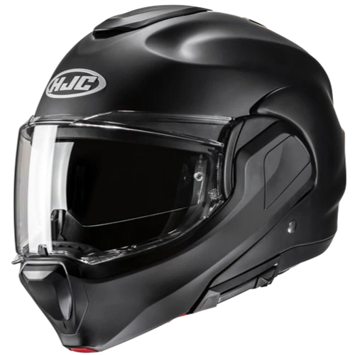 HJC F100 Solid helmet in Matte Black, front three-quarter view
