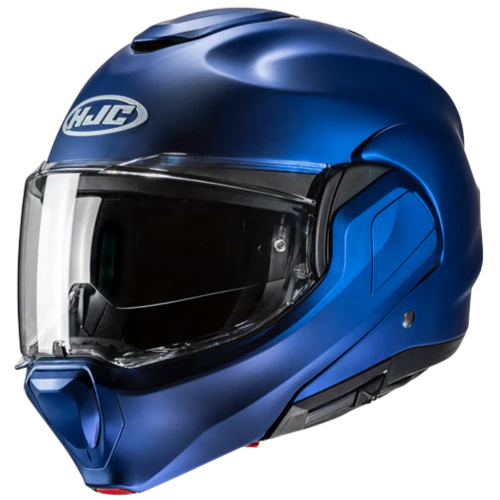 HJC F100 Solid helmet in Metallic Blue, front three-quarter view