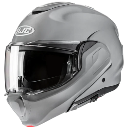 HJC F100 Solid helmet in Nardo Grey, front three-quarter view