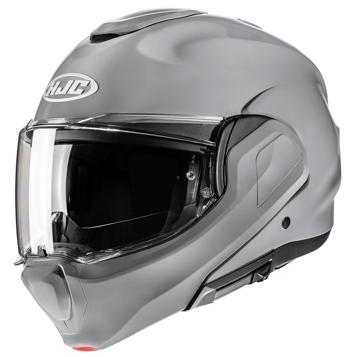 HJC F100 Solid helmet in Nardo Grey, front three-quarter view