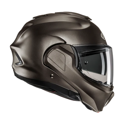 HJC F100 Solid helmet in Titanium, side view