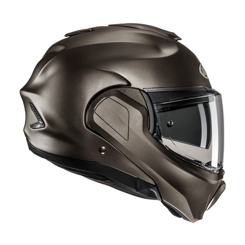 HJC F100 Solid helmet in Titanium, side view