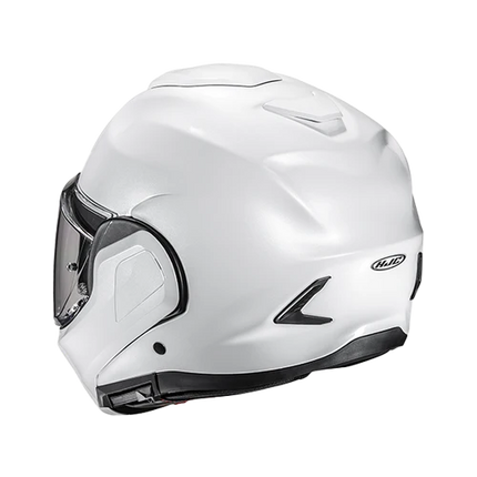 HJC F100 Solid helmet in White, rear three-quarter view