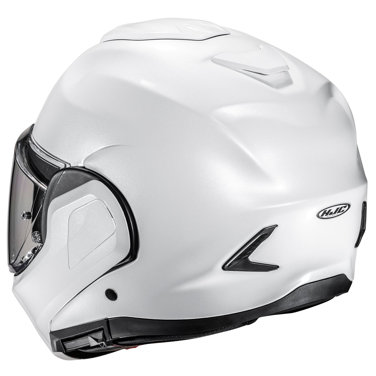 HJC F100 Solid helmet in White, rear three-quarter view