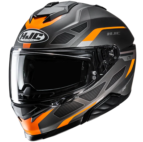 HJC i71 Zest Orange MC7SF helmet, official front three-quarter product view
