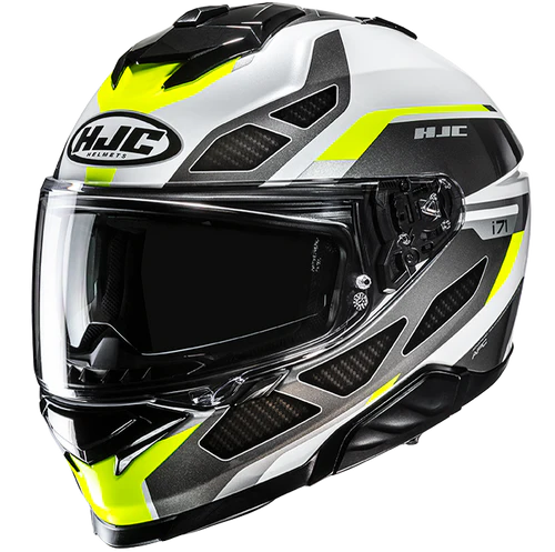 HJC i71 Zest Yellow MC3H helmet, official front three-quarter product view