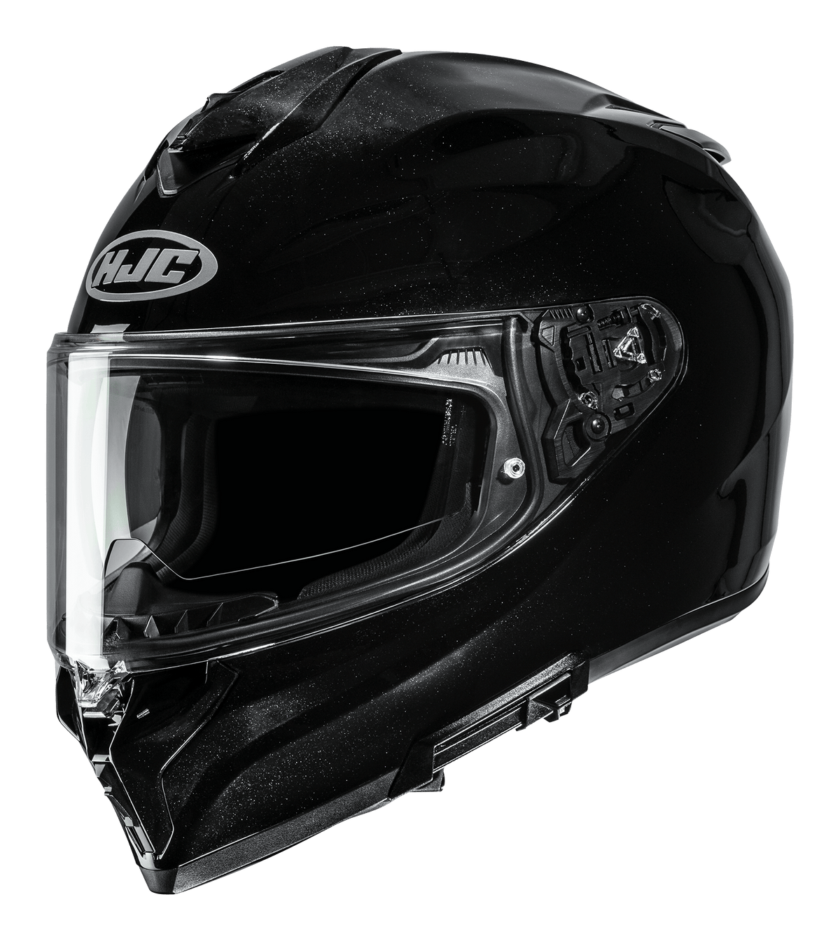 HJC i72 Helmet, Gloss Black, front three-quarter view