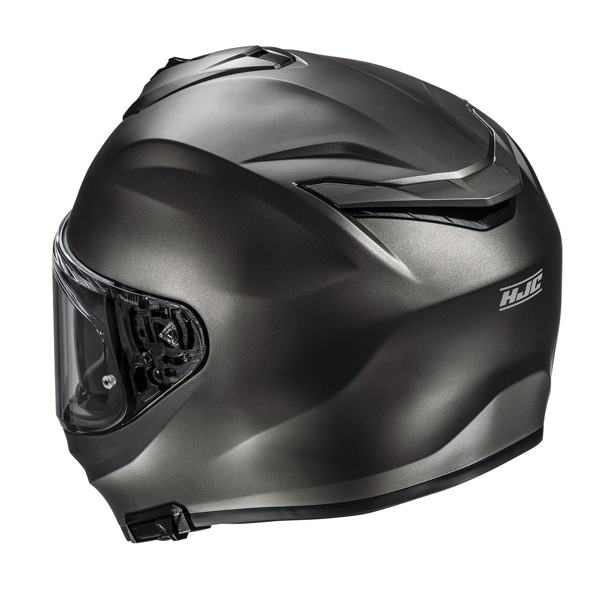HJC i72 Helmet, Titanium, rear three-quarter view showing exhaust vents