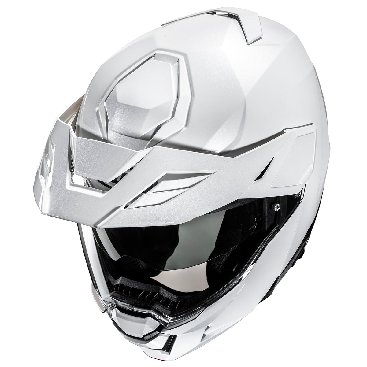 HJC i80 Solid in White - top three-quarter view