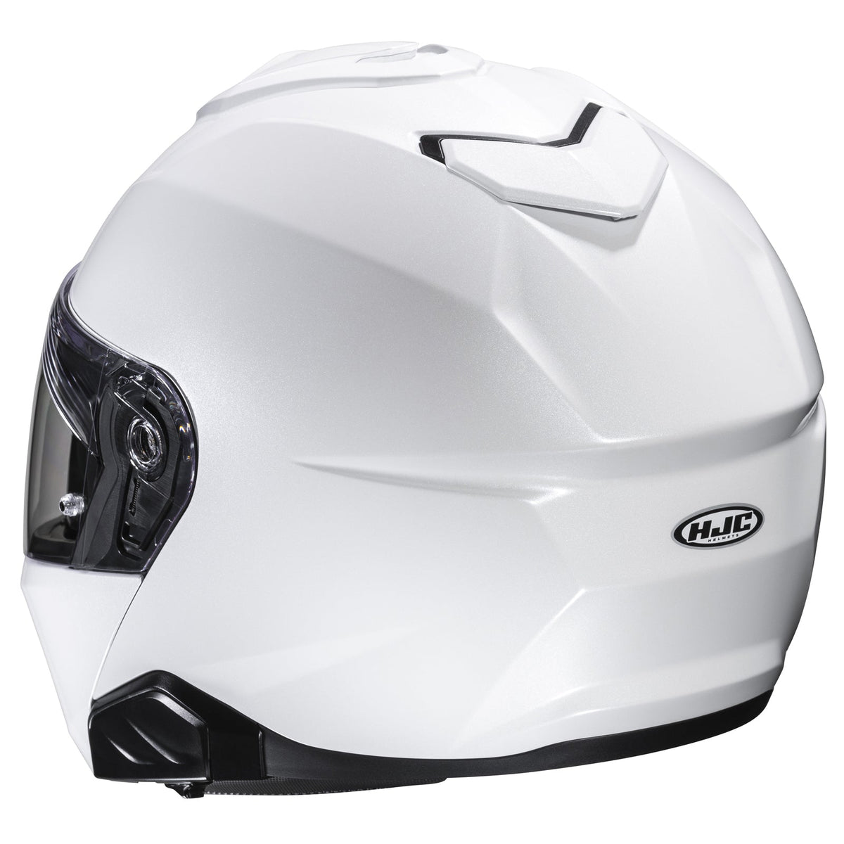 HJC i91 White modular helmet rear view