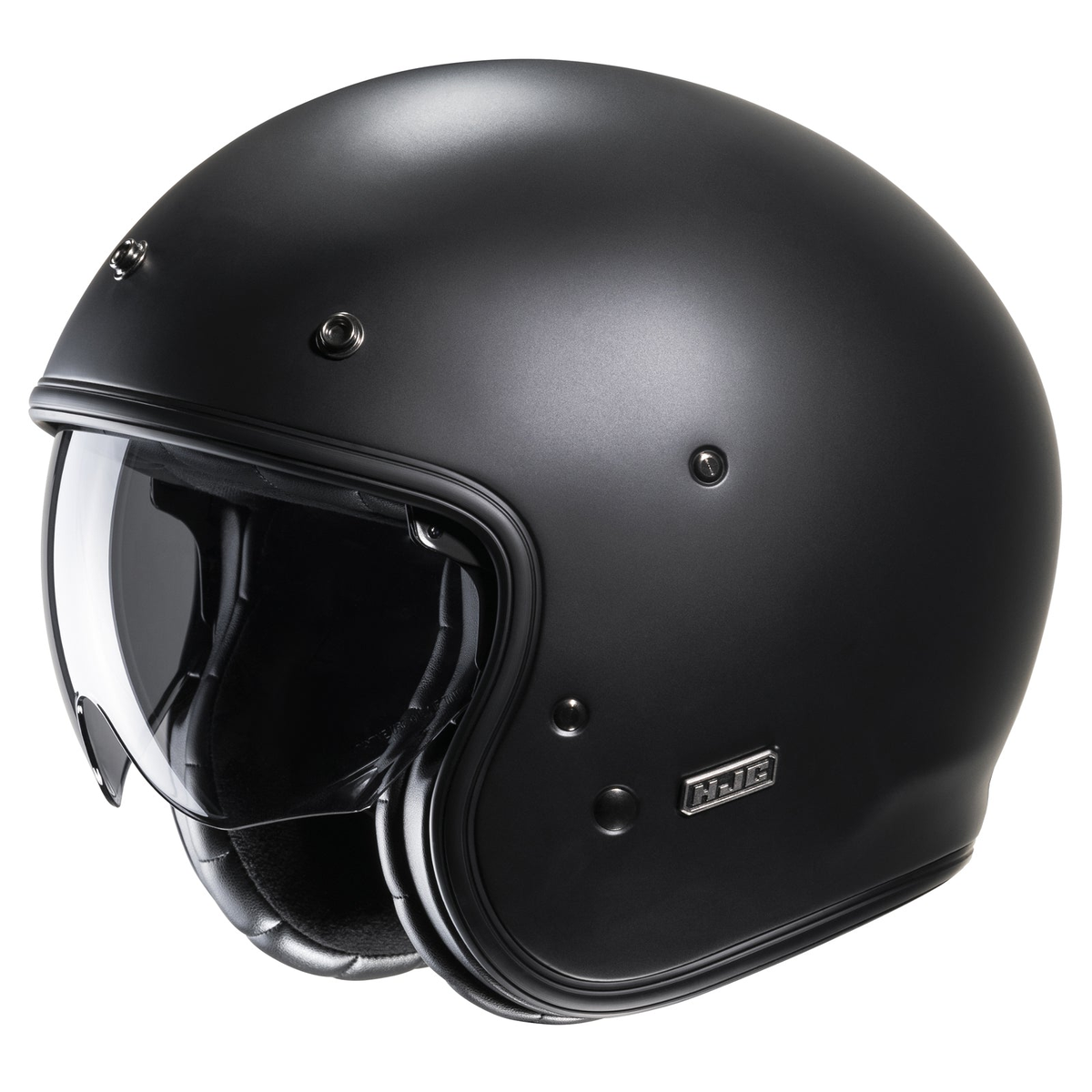 HJC V31 Helmet Solid, Matte Black, front three-quarter view