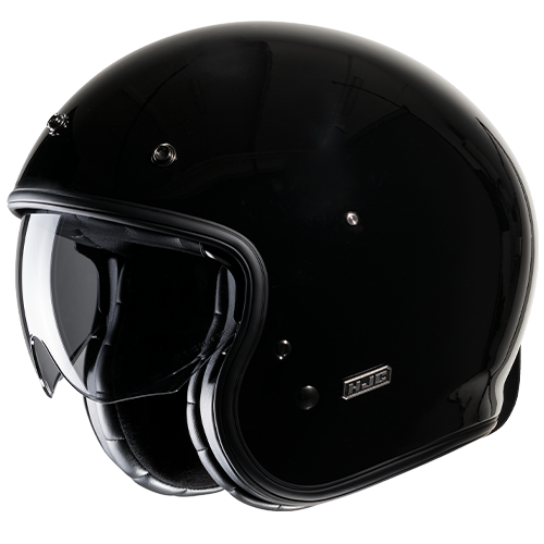 HJC V31 Helmet Solid, Gloss Black, front three-quarter view