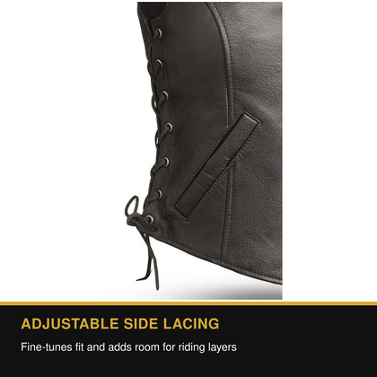 Honey Badger women's vest adjustable side lacing feature and benefit