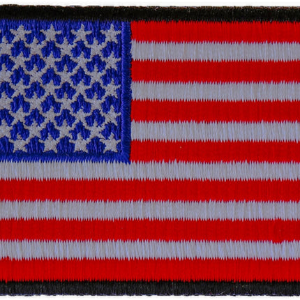 American Flag Patch Black Border 3x2 Inch