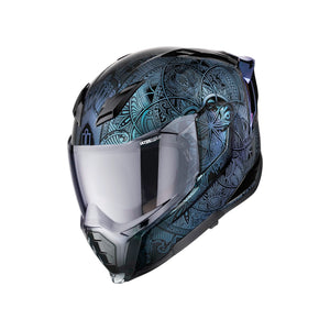 ICON Ultraflite Opal Mandala helmet in blue front angle