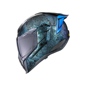 ICON Ultraflite Opal Mandala helmet in blue side view