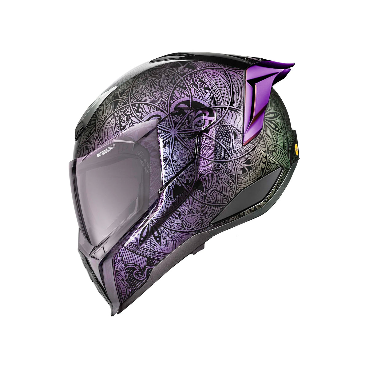 ICON Ultraflite Opal Mandala helmet in purple side view