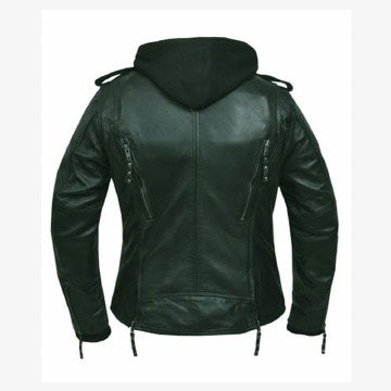 Ladies Lambskin Hoody Jacket: Ladies Premium (Yomi) Vented Hoody Jacket