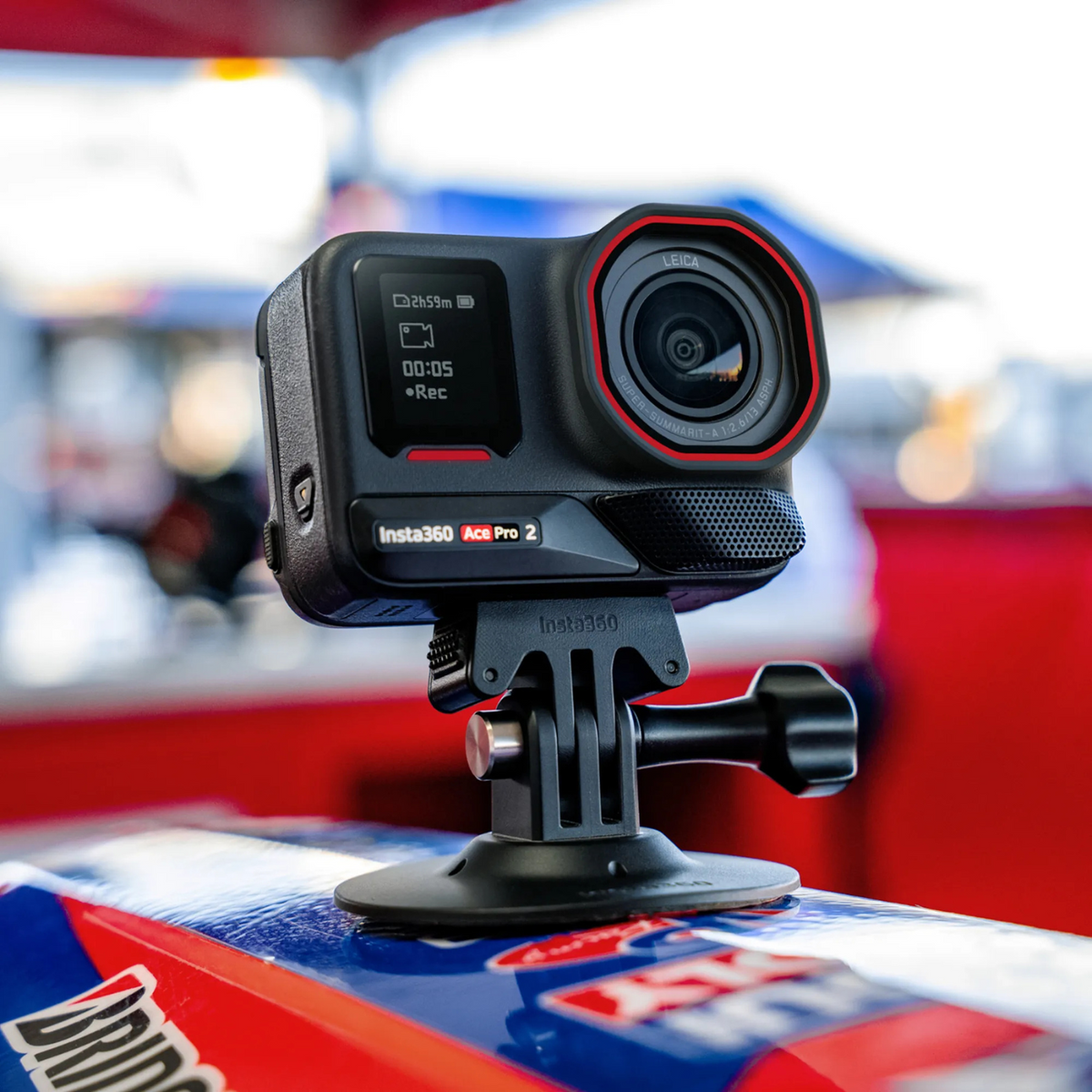 Insta360 Ace Pro 2 SMX Bundle camera mounted for motocross riding