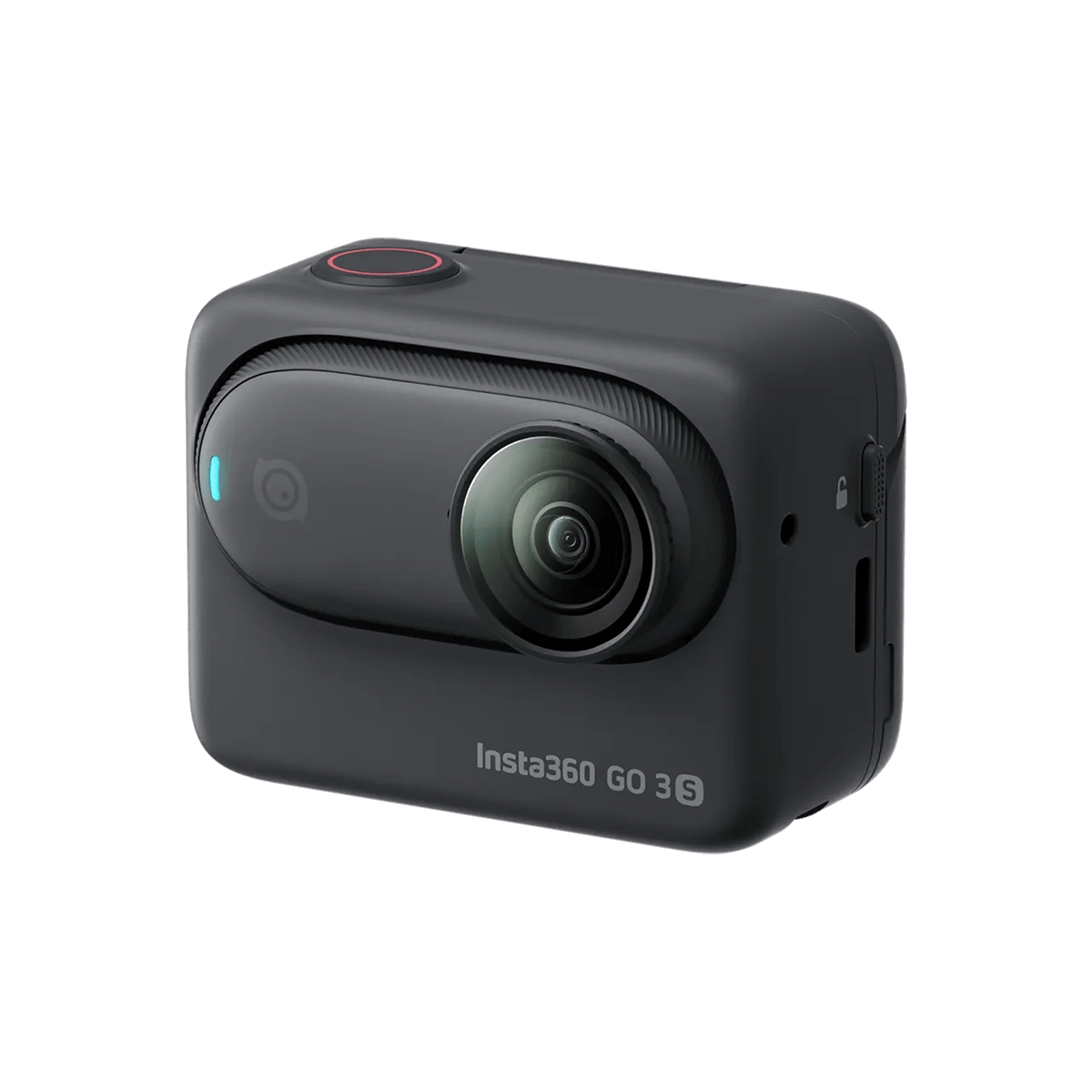 Insta360 GO 3S Helmet Mount Bundle, black camera close-up