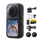 Insta360 X6 Pro Motorcycle Bundle, black camera and included motorcycle bundle accessories